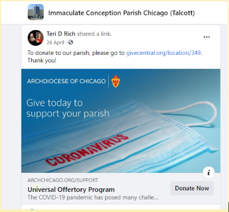 Immaculate Conception Parish Chicago (Talcott) Giving Links