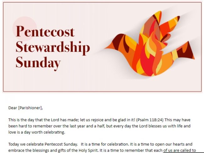 Pentecost Stewardship Sunday