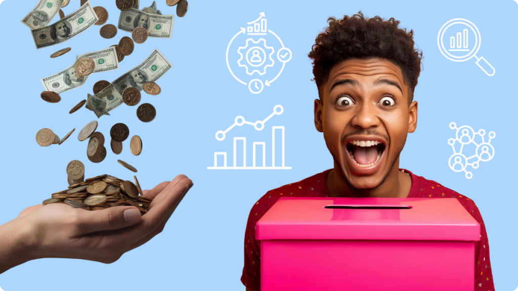 Visual guide on online fundraising, emphasizing the advantages and effectiveness of donor management software.