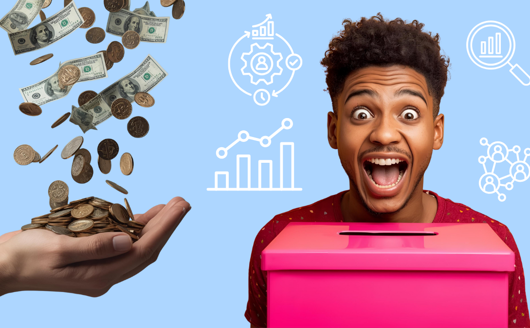 Visual guide on online fundraising, emphasizing the advantages and effectiveness of donor management software.