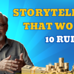 storytelling - GiveCentral Blog An elderly man with glasses holds stacks of money, illustrating "Storytelling secrets for donor engagement.