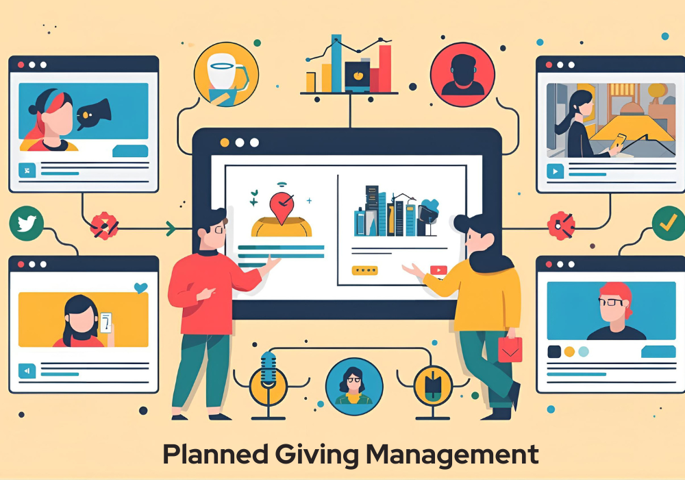 Visual representation of planned giving management, showcasing strategies for effective donation tracking and donor engagement